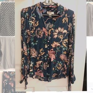 Flower Tropical work Blouse